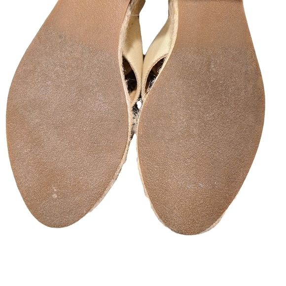 Jute Natural Open-front Sandals with Front Zipper and Wedge Heel, Size 7 - Picture 13 of 16